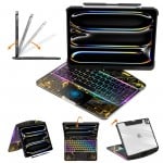 Transparent Black Backlit iPad Keyboard Case, Suitable for iPad Tablets