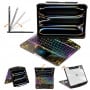 Transparent Black Backlit iPad Keyboard Case, Suitable for iPad Tablets