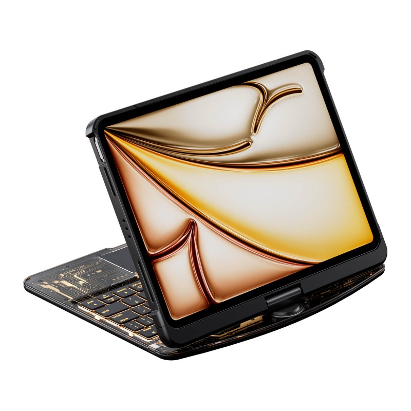 Transparent Black Backlit iPad Keyboard Case, Suitable for iPad Tablets, 7-Color Backlit,Magic Wireless Keyboard, 360°Rotating,with trackpad,Pencil Holder Transparent Black Backlit iPad Keyboard Case, Suitable for iPad Tablets, 7-Color Backlit,Magic Wireless Keyboard, 360°Rotating,with trackpad,Pencil Holder