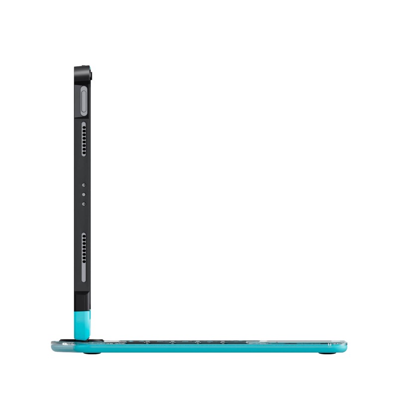 Transparent Blue Backlit iPad Keyboard Case, Suitable for iPad Tablets, 7-Color Backlit,Magic Wireless Keyboard, 360°Rotating,with trackpad,Pencil Holder