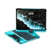Transparent Blue Backlit iPad Keyboard Case, Suitable for iPad Tablets, 7-Color Backlit,Magic Wireless Keyboard, 360°Rotating,with trackpad,Pencil Holder
