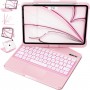 Pink Backlit iPad Keyboard Case, Suitable for iPad Tablets, 7-Color Backlit,Magic Wireless Keyboard, 360°Rotating,with trackpad,Pencil Holder