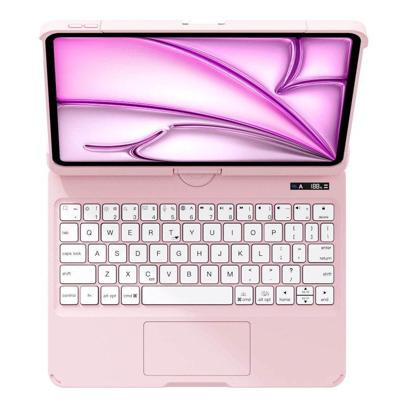 Pink Backlit iPad Keyboard Case, Suitable for iPad Tablets, 7-Color Backlit,Magic Wireless Keyboard, 360°Rotating,with trackpad,Pencil Holder Pink Backlit iPad Keyboard Case, Suitable for iPad Tablets, 7-Color Backlit,Magic Wireless Keyboard, 360°Rotating,with trackpad,Pencil Holder