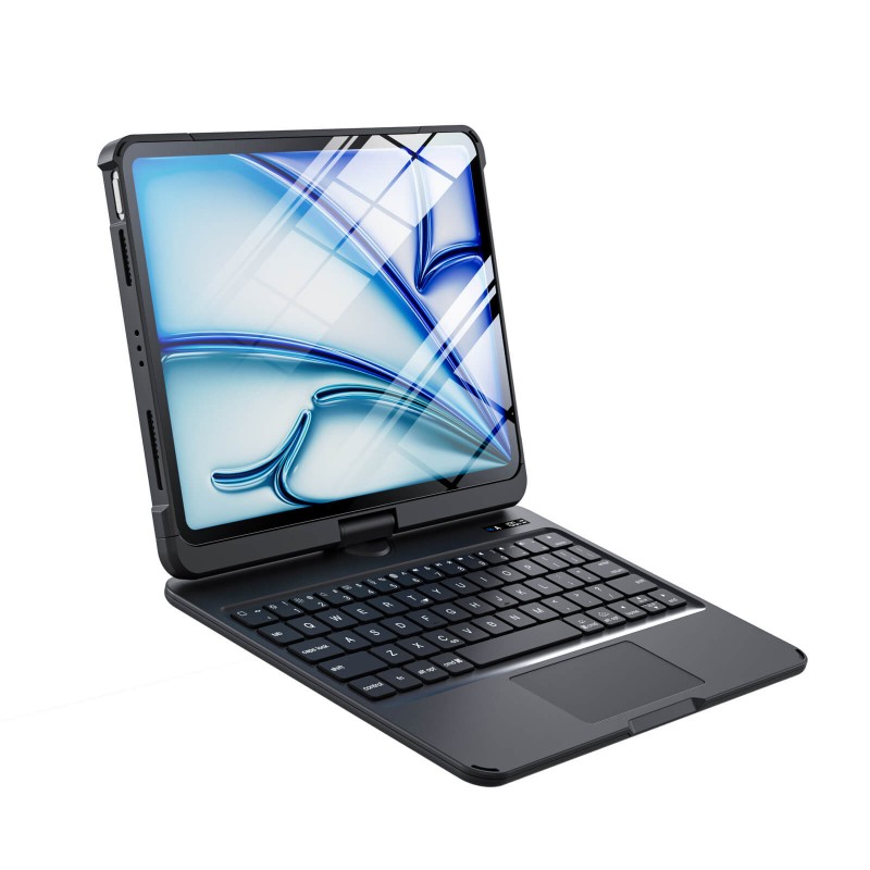Black Backlit iPad Keyboard Case, Suitable for iPad Tablets