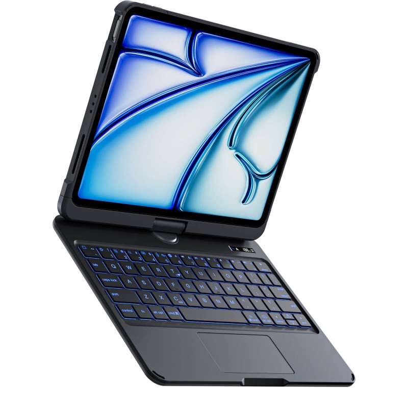 Black Backlit iPad Keyboard Case, Suitable for iPad Tablets, 7-Color Backlit,Magic Wireless Keyboard, 360°Rotating,with trackpad,Pencil Holder Black Backlit iPad Keyboard Case, Suitable for iPad Tablets, 7-Color Backlit,Magic Wireless Keyboard, 360°Rotating,with trackpad,Pencil Holder