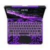 Transparent Purple Backlit iPad Keyboard Case, Suitable for iPad Tablets, 7-Color Backlit,Magic Wireless Keyboard, 360°Rotating,with trackpad,Pencil Holder