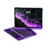 Transparent Purple Backlit iPad Keyboard Case, Suitable for iPad Tablets, 7-Color Backlit,Magic Wireless Keyboard, 360°Rotating,with trackpad,Pencil Holder