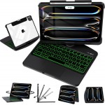 Black Backlit iPad Keyboard Case, Suitable for iPad Tablets