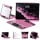Transparent Pink Backlit iPad Keyboard Case, Suitable for iPad Tablets