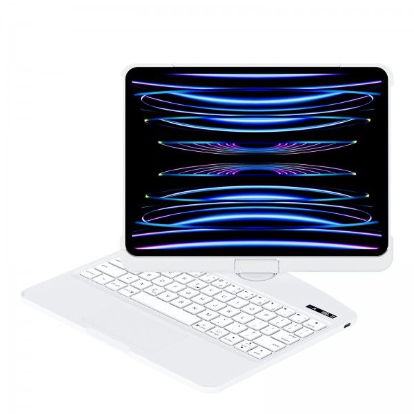 White Backlit iPad Keyboard Case, Suitable for iPad Tablets