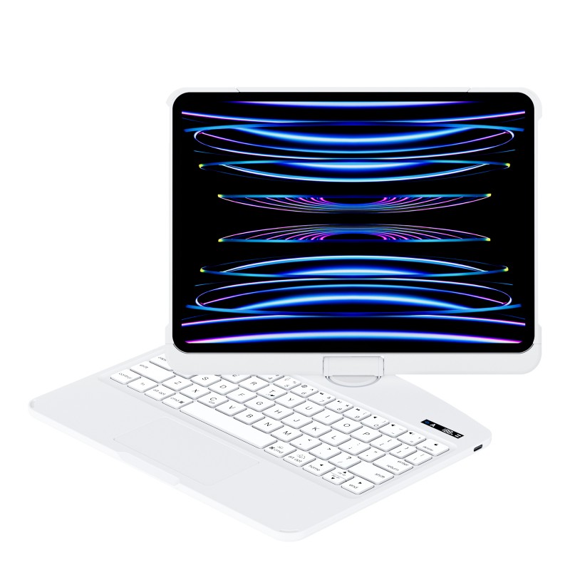 White Backlit iPad Keyboard Case, Suitable for iPad Tablets, 7-Color Backlit,Magic Wireless Keyboard, 360°Rotating,with trackpad,Pencil Holder White Backlit iPad Keyboard Case, Suitable for iPad Tablets, 7-Color Backlit,Magic Wireless Keyboard, 360°Rotating,with trackpad,Pencil Holder