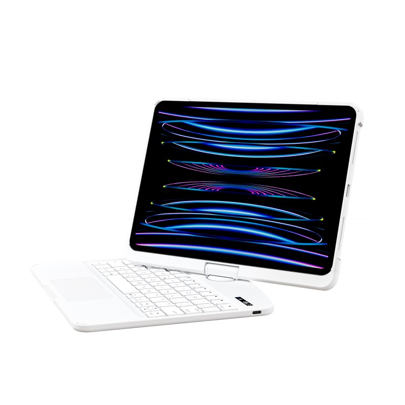 White Backlit iPad Keyboard Case, Suitable for iPad Tablets