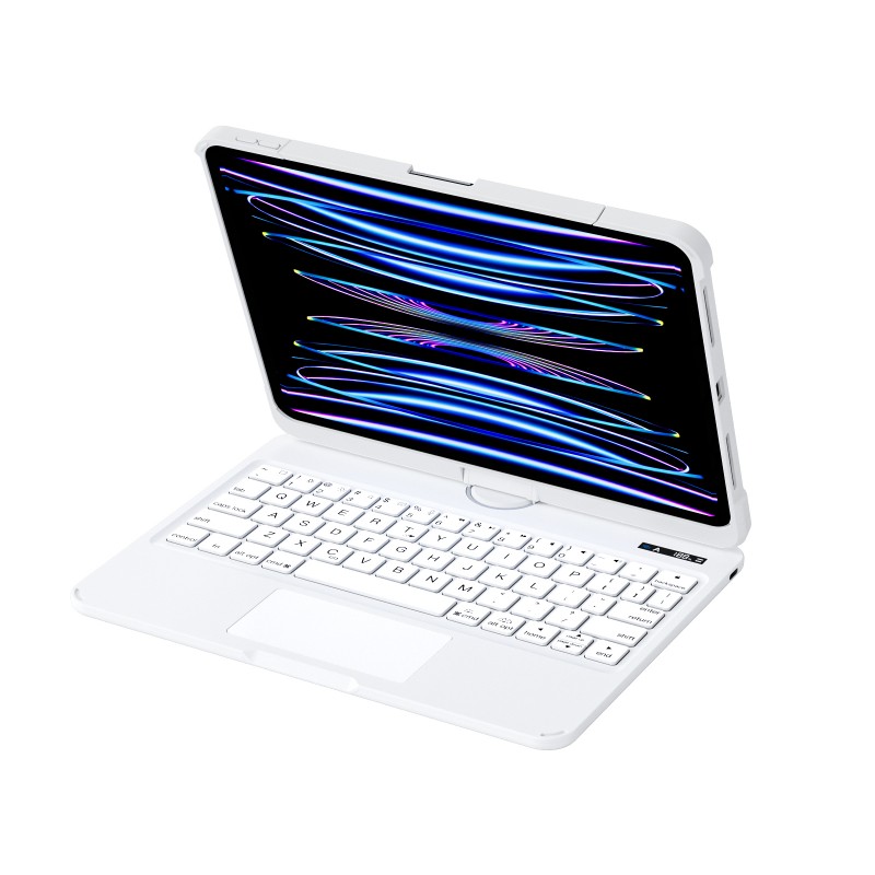 White Backlit iPad Keyboard Case, Suitable for iPad Tablets, 7-Color Backlit,Magic Wireless Keyboard, 360°Rotating,with trackpad,Pencil Holder White Backlit iPad Keyboard Case, Suitable for iPad Tablets, 7-Color Backlit,Magic Wireless Keyboard, 360°Rotating,with trackpad,Pencil Holder