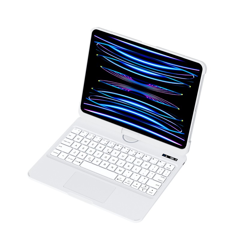 White Backlit iPad Keyboard Case, Suitable for iPad Tablets, 7-Color Backlit,Magic Wireless Keyboard, 360°Rotating,with trackpad,Pencil Holder White Backlit iPad Keyboard Case, Suitable for iPad Tablets, 7-Color Backlit,Magic Wireless Keyboard, 360°Rotating,with trackpad,Pencil Holder