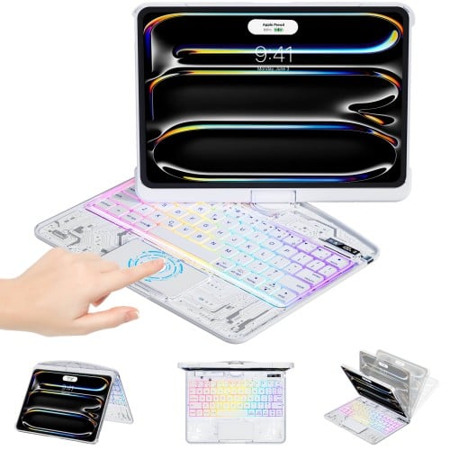 Backlit iPad Keyboard Case, Suitable for iPad Tablets