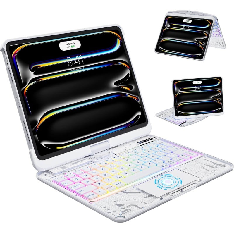 Backlit iPad Keyboard Case, Suitable for iPad Tablets