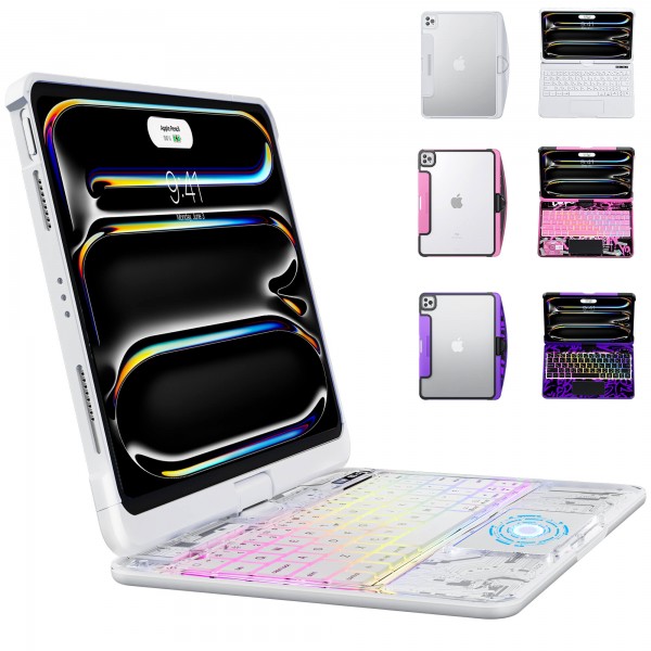 Backlit iPad Keyboard Case, Suitable for iPad Tablets