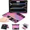 Transparent Pink Backlit iPad Keyboard Case, Suitable for iPad Tablets