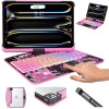 Transparent Pink Backlit iPad Keyboard Case, Suitable for iPad Tablets