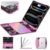 Transparent Pink Backlit iPad Keyboard Case, Suitable for iPad Tablets