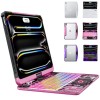 Transparent Pink Backlit iPad Keyboard Case, Suitable for iPad Tablets
