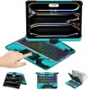 Transparent Blue Backlit iPad Keyboard Case, Suitable for iPad Tablets
