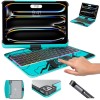 Transparent Blue Backlit iPad Keyboard Case, Suitable for iPad Tablets