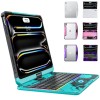 Transparent Blue Backlit iPad Keyboard Case, Suitable for iPad Tablets