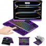 Transparent Purple Backlit iPad Keyboard Case, Suitable for iPad Tablets