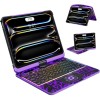Transparent Purple Backlit iPad Keyboard Case, Suitable for iPad Tablets