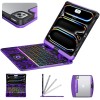 Transparent Purple Backlit iPad Keyboard Case, Suitable for iPad Tablets